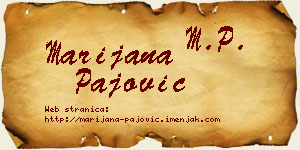 Marijana Pajović vizit kartica